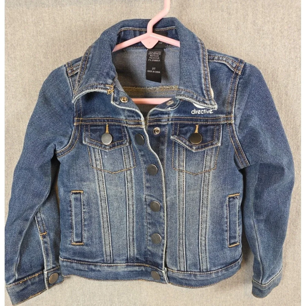 DISNEY PIXAR Wall-E Girls 2T Denim Jean Jacket A Brighter Future Embroidered Y2K